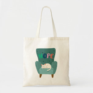 Cute Cat Lazy Mood Design Tote Bag