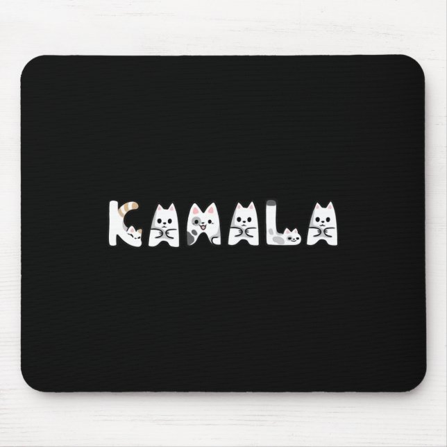 Cute Cat Lettering Alphabet Cat Lady Support Harri Mouse Pad (Front)