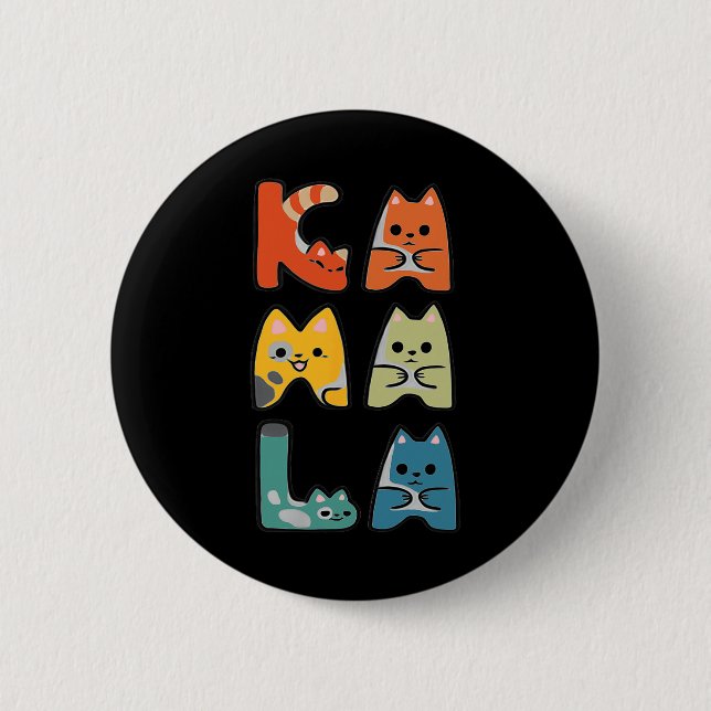 Cute Cat Lettering Positive  6 Cm Round Badge (Front)