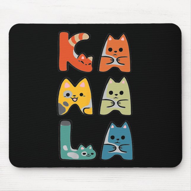 Cute Cat Lettering Positive  Mouse Pad (Front)