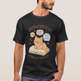 Cute Cat Librarian Book Reader Collector Book Worm T-Shirt