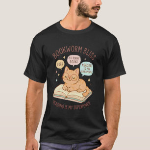 Cute Cat Librarian Book Reader Collector Book Worm T-Shirt