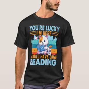 Cute Cat Librarian Book Reading  Book Reader Libra T-Shirt