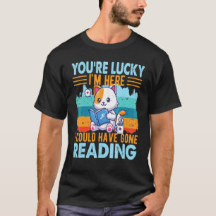 Cute Cat Librarian Book Reading Book Reader Libra T-Shirt