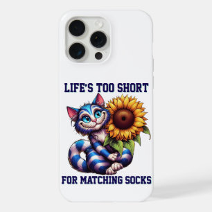 Cute Cat Life's Too Short For Matching Socks iPhone 15 Pro Max Case