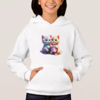Cute Cat logo kids Pullover hoodie ।। Kitten logo 