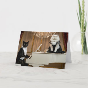 Cute Cat Lounge Duo Greeting Card