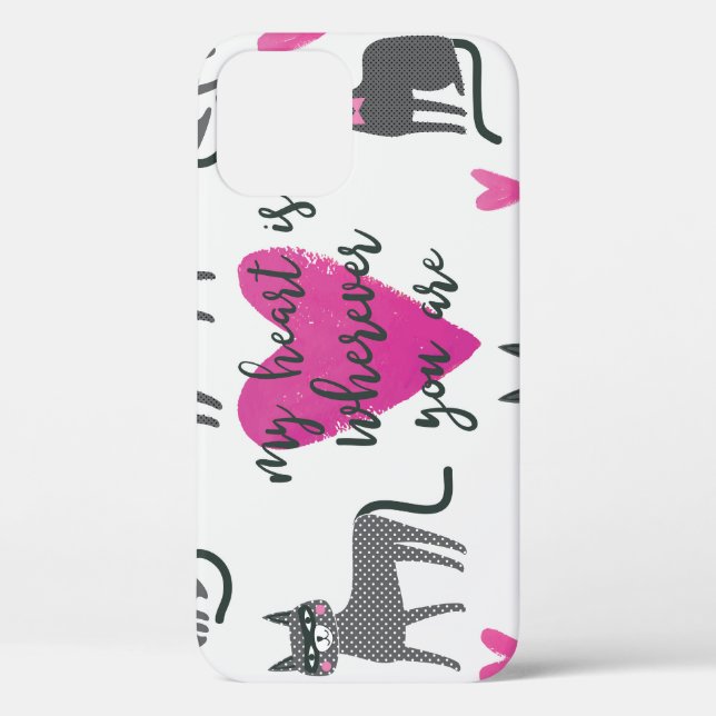 Cute cat: love lettering illustration. Case-Mate iPhone case (Back)