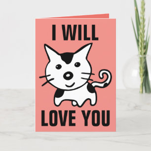 CUTE CAT LOVE ROMANCE GREETING CARDS