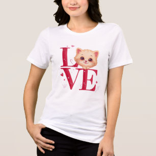 Cute Cat LOVE Valentine’s Day Gift Tri-Blend Shirt