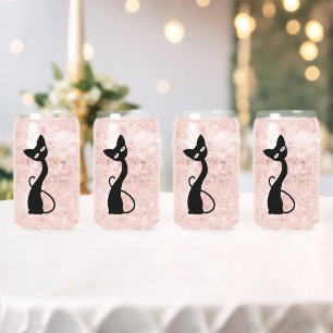 Cute Cat, Lovely Cat,Cat lady, Modern, Simple Latt Can Glass
