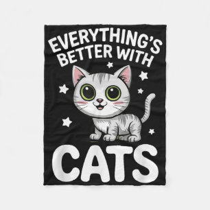 Cute Cat Lover Adults Or Kids Boys Girls Cats  Fleece Blanket