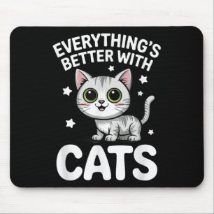 Cute Cat Lover Adults Or Kids Boys Girls Cats Mouse Pad