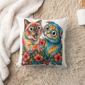 Cute Cat Lover Cat Funny Siamese & Chartreux Charm Cushion