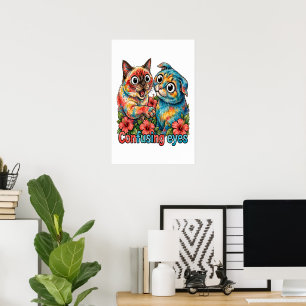 Cute Cat Lover Cat Funny Siamese & Chartreux Charm Poster