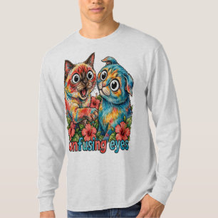 Cute Cat Lover Cat Funny Siamese & Chartreux Charm T-Shirt