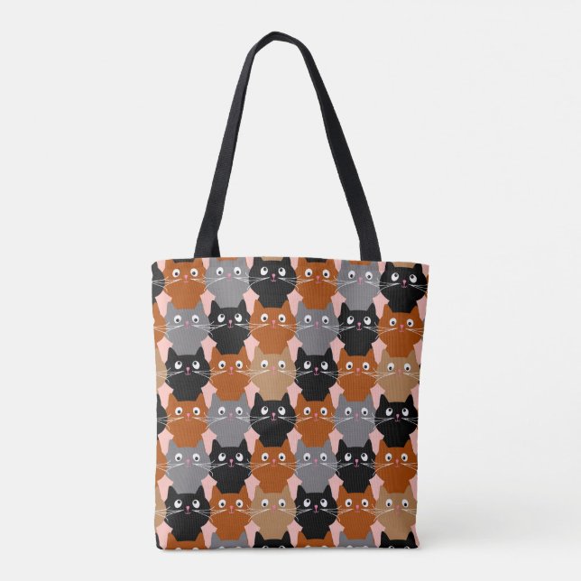 Cute Cat Lover Feline Kittens Tote Bag (Back)