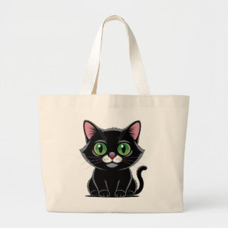 Cute Cat Lover Gift Kawaii Kitty Mom Large Tote Bag