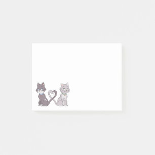 Cute Cat Lover Grey Kitty Kitten Feline Love Kitty Post-it Notes
