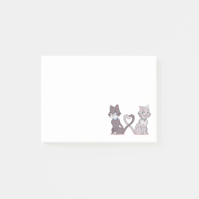 Cute Cat Lover Grey Kitty Kitten Love Kitty Tabby Post-it Notes (Front)