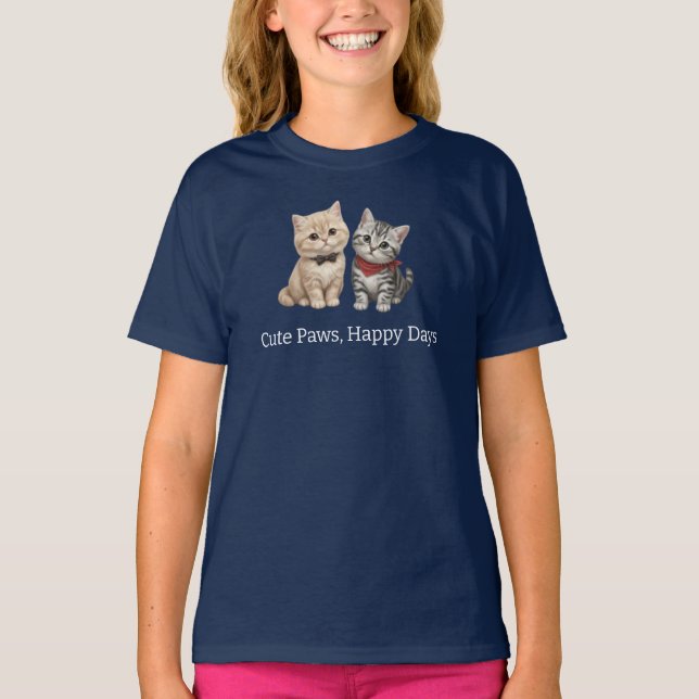 Cute Cat Lover Kids Shirt (Front)