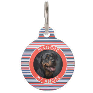 Cute Cat Lover Present Stripes Pattern Pet Tag