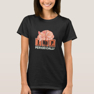 Cute Cat Lover Sleeping Animal Periodic Table Napp T-Shirt