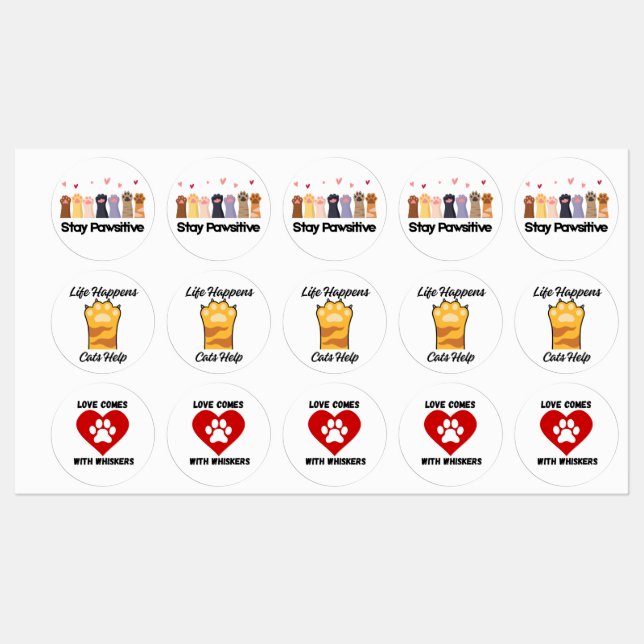 Cute Cat Lover Sticker Collection (Sheet)