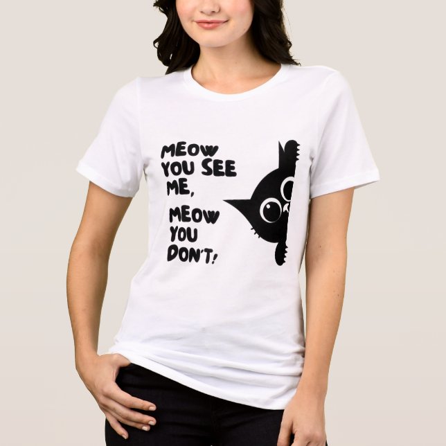 Cute Cat Lover T-Shirt Tri-Blend Shirt (Front)