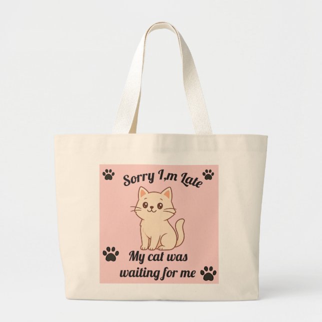 Cute Cat Lover Tote Bag (Front)