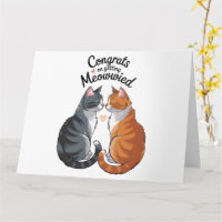 Cute Cat Lover Wedding Congratulations Engagement 
