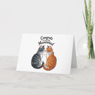 Cute Cat Lover Wedding Congratulations Engagement Invitation