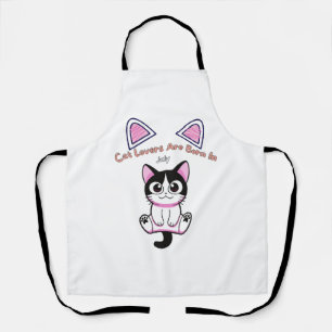 Cute Cat Lovers Are Born In July Apron