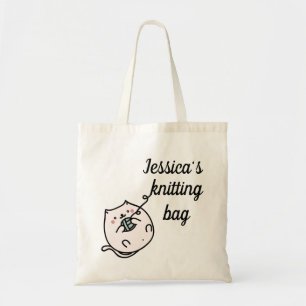 Cute Cat Lovers Personalised Knitting Bag