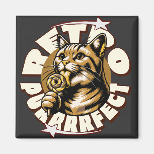 Cute Cat Lovers Retro Lollipop Magnet