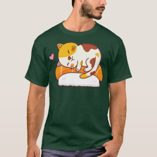 Cute Cat Loves Salmon Sushi T-Shirt