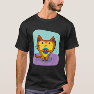 Cute Cat Loving Yarn Colourful Kitty Love  Kitten  T-Shirt