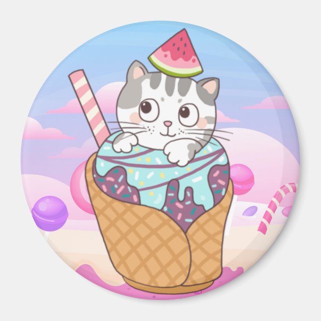 Cute Cat Magnet (Front)