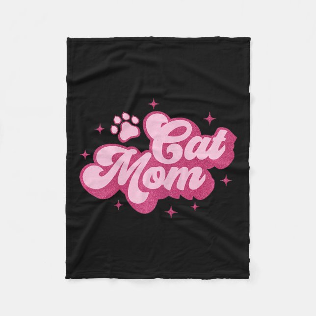 Cute Cat Mam Cat Mama Kitty Kitten Cat Mum  Fleece Blanket (Front)
