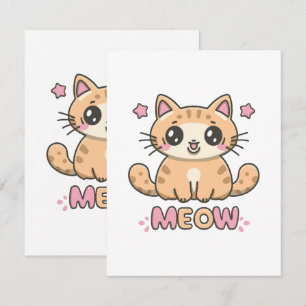 cute cat meow card