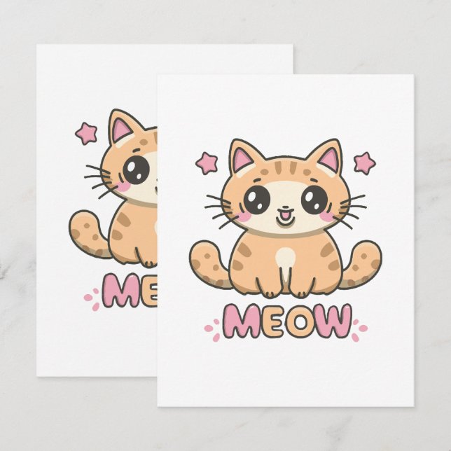 cute cat meow card (Front/Back)