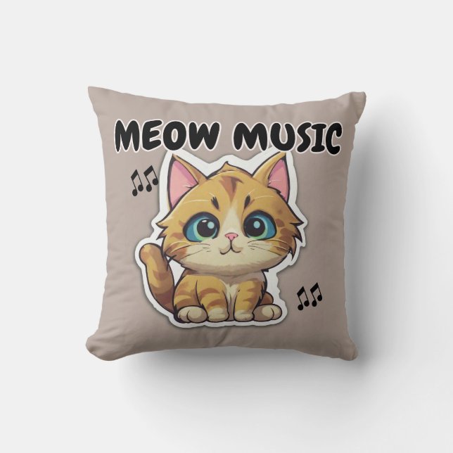 Cute Cat Meow Cat Cushion (Front)