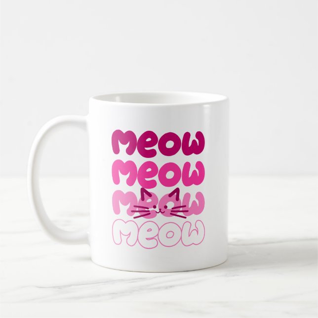 Cute cat meow coffee mug (Left)