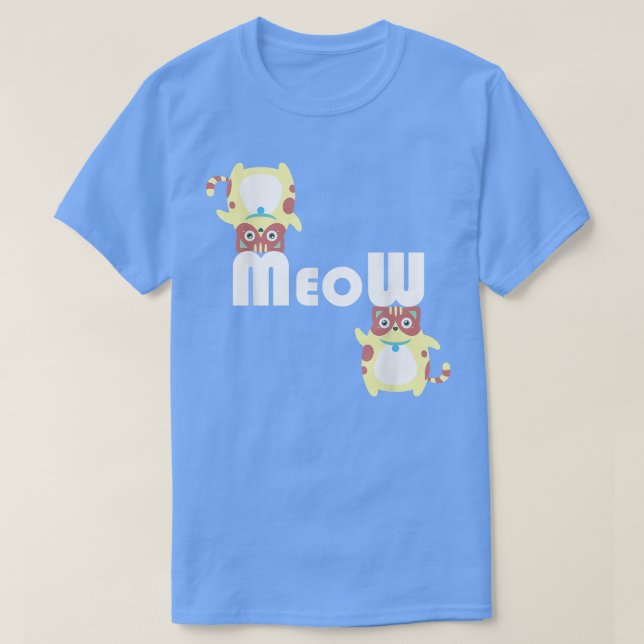 Cute Cat Meow Kitty Kitten  T-Shirt (Design Front)