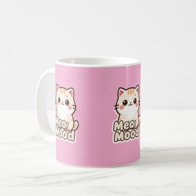Cute Cat Meow Mood Mug (Front Left)