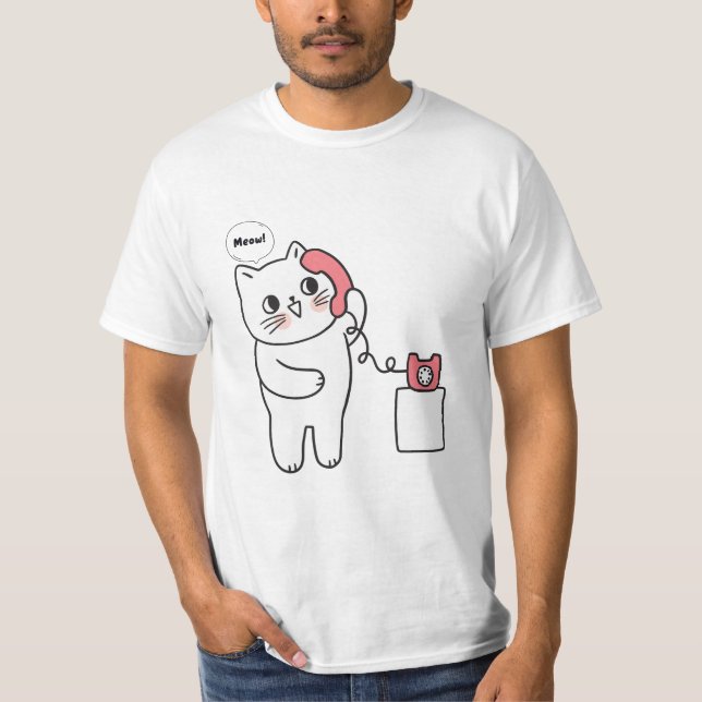 cute cat meow  T-Shirt (Front)
