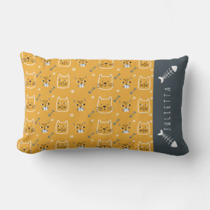 Cute Cat Modern Pattern Name Lumbar Cushion