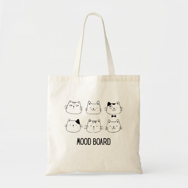 Cute Cat Mood Board Doodle  Tote Bag (Front)