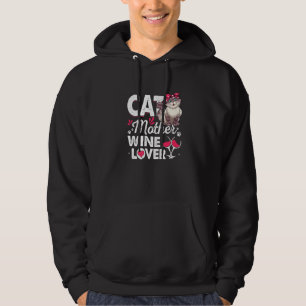Cute Cat Mother Wine Cat Cat Mother's Day Hoodie