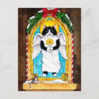 Cute Cat Mouse Christmas postcard